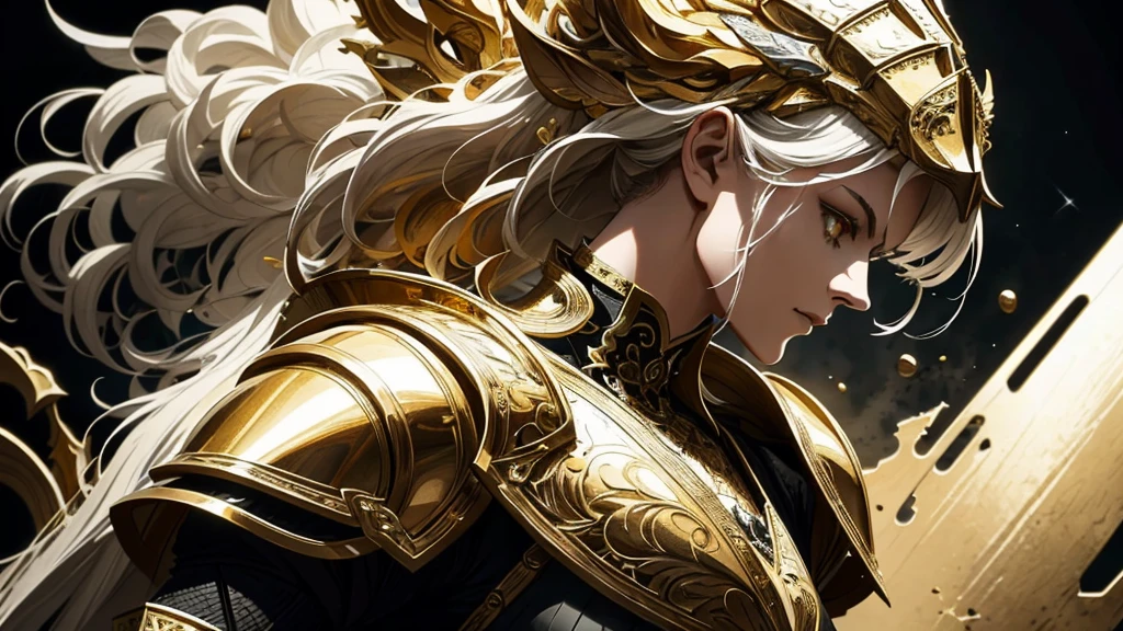 a close up of a woman in armor with a sword, stunning armor, wearing fantasy armor, very stylish fantasy armor, gold heavy armor. dramatic, beautiful armor, fantasy armor, black and gold armor, gothic armor, wearing ornate armor, intricate armour costumes, female armor, ornate gothic armor, ornate , wearing louis vuitton armor, girl in knight armor
