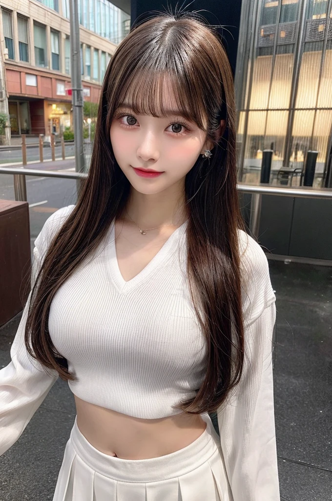 Full body Esbian,Many piercings,bangs,highest quality,super detailed,masterpiece,realistic,Photoreal,bright lighting,1 girl, (cute:1.2),thin smile, (brown eyes),(bangs),perfect shiny skin,perfect skin,big and full breasts,((Accurate needle with no discomfort)), big breasts thin waist, look at the audience,Full body Esbian,uniform,tie,eyelash,dual,17 year old girl,baby face,straight hair,