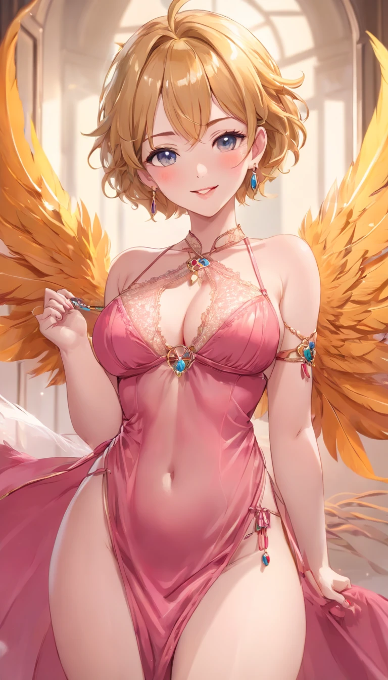 big breastsの女性, bare shoulders, golden hair, colored feather, metal ornaments, colored flowers, particle, light, (masterpiece, 最high quality, 最high quality, official art, beautiful and aesthetic:1.2), (1 girl:1.3), very detailed,(fractal art:1.1),(colorful:1.1)(flowers:1.3),most detailed,(zentangle:1.2), (dynamic pose), (abstract background:1.3), (shiny skin), (lots of colors :1.4), ,(earrings:1.4), (feather:1.4),masterpiece, 最high quality, Super detailed, 30~40 years, full body shot, mature woman, beautiful mature woman, nightgown and underwear, enchanting smile, thick lips, Chubby lips, blush, looking at the viewer, provocative expression, short hairstyle, cleavage, Plump、curvy hips、attractive face、naughty face、sexy lingerie　、an inviting gaze、Expression of emotions、Lewd underwear、erotic see-through lingerie set、Standing position、gorgeous accessoriesさまざまな髪型，gold headband，plump breasts，convex buttocks，greek clothing，Tulle covers the breasts，perfectly proportioned, detailed clothing details,temple，marble，god statue，cinematic lighting, film grain, Fuji color, contrast of light and dark, 8K, masterpiece, Super detailed, high detail, high quality, High resolution, masterpiece, 最high quality, Super detailed, 30~40 years, full body shot, mature woman, beautiful ,mature woman, nightgown and underwear, enchanting smile, thick lips, Chubby lips, blush, looking at the viewer, provocative expression, short hairstyle, cleavage, Plump、curvy hips、attractive face、naughty face、sexy lingerie　、an inviting gaze、Expression of emotions、Lewd underwear、(((erotic see-through lingerie set)))、Standing position、gorgeous accessories、raise your butt, from below, (((NSFW: 1.4)))、exposed chest、gasping face、Openwork decoration，(((see through dress)))、(((masturbation)))、(((anatomically correct body))) masterpiece, 最high quality, Super detailed, 30~40 years, full body shot, mature woman, beautiful mature woman, nightgown and underwear, enchanting smile, thick lips, Chubby lips, blush, looking at the viewer, provocative expression, short hairstyle, cleavage, Plump、curvy hips、attractive face、naughty face、sexy lingerie　、an inviting gaze、Expression of emotions、Lewd underwear、erotic see-through lingerie set、Standing position、gorgeous accessoriesmasterpiece, 最high quality, Super detailed, 30~40 years, full body shot, mature woman, beautiful, mature woman, nightgown and underwear, enchanting smile, thick lips, Chubby lips, blush, looking at the viewer, provocative expression, short hairstyle, cleavage, Plump、curvy hips、attractive face、naughty face、sexy lingerie、an inviting gaze、Expression of emotions、(((Lewd underwear)))、erotic see-through lingerie set、Standing position、gorgeous accessories、raise your butt, from below, (NSFW: 1.4)、exposed chest、(((gasping face)))、Openwork decoration，(((see through dress)))、(((R-18)))、Hakari_jet bath thighs, big breasts, Are standing, cowboy shot, looking at the viewer, outdoor, blush, 1 girl, (masterpiece:1.3), (High resolution), (8K), (very detailed), perfect face, Nice eyes and face, (((最high quality))), (Super detailed), detailed face and eyes, (alone), High resolution、ぱっちり二重のbeautiful eyes,(((sexy pose)))