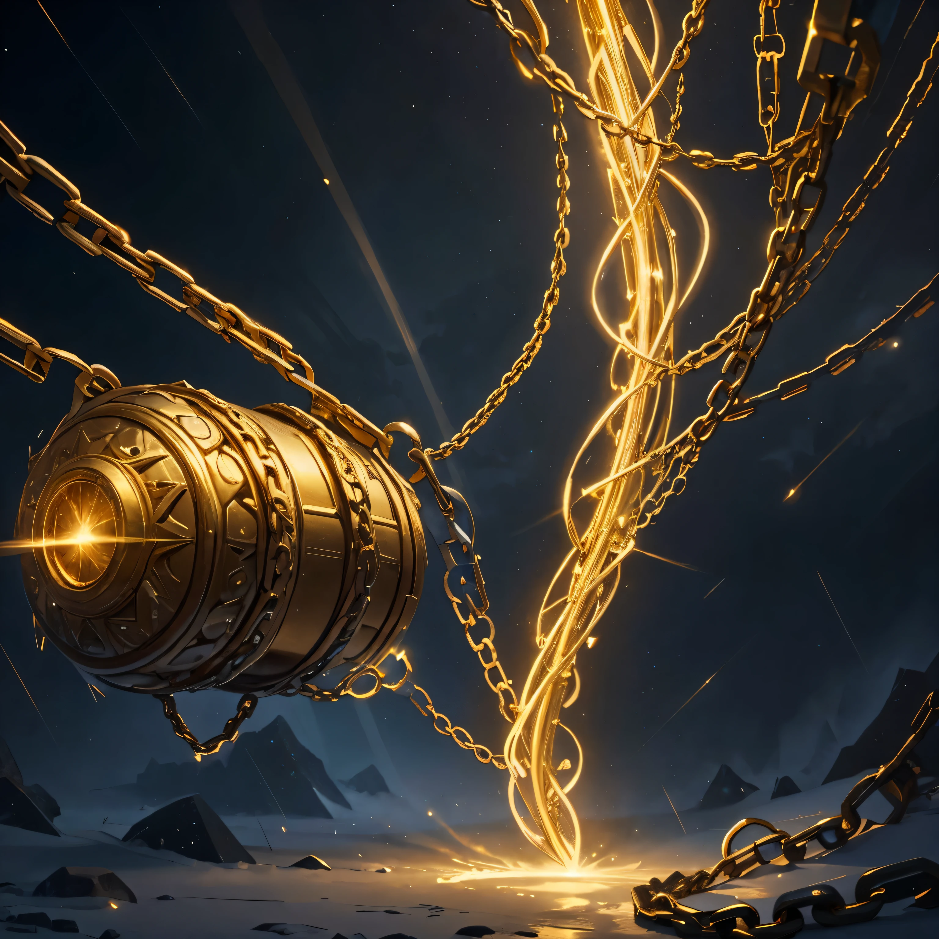 Chains fall from the sky, Kaneko, holy light,
