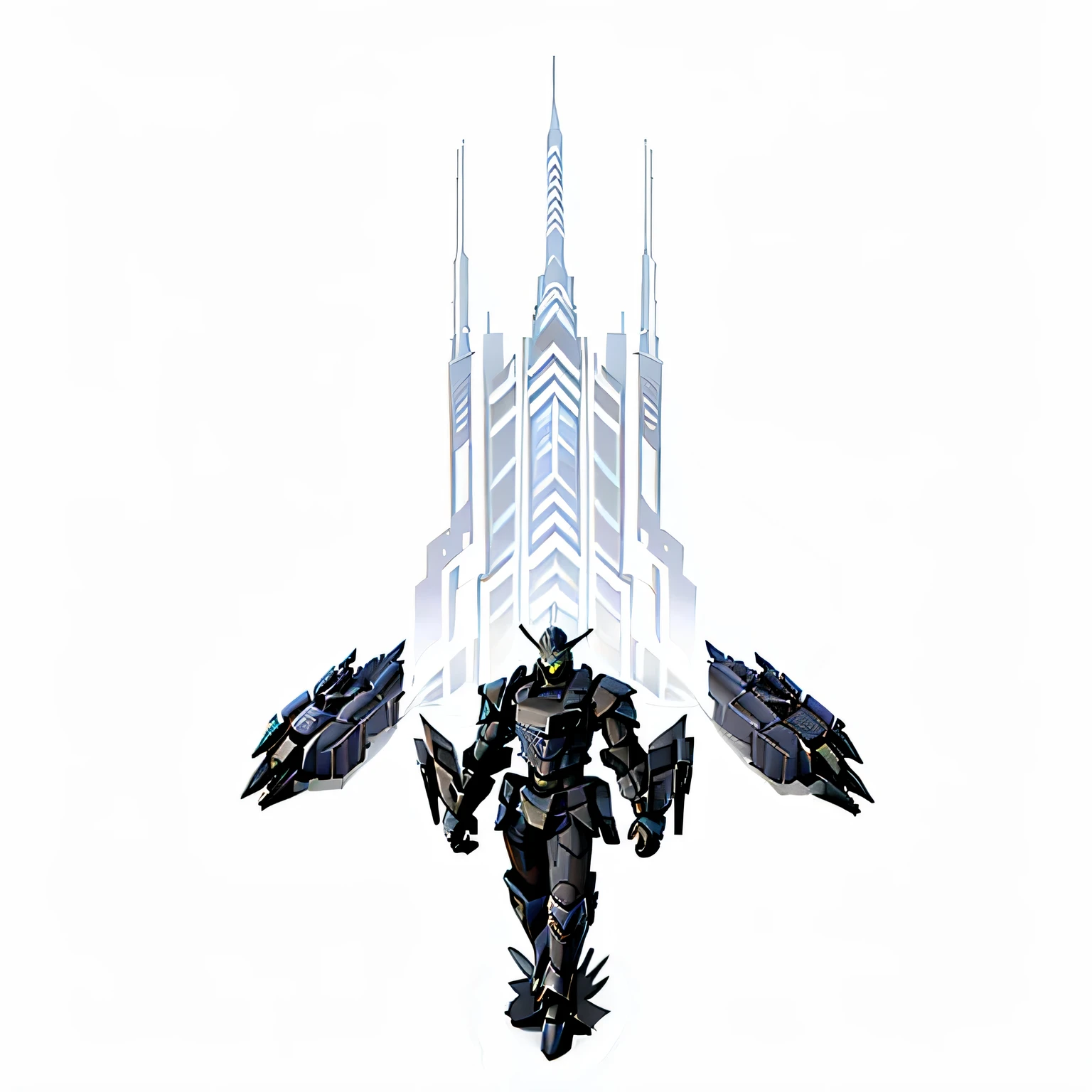 There is a picture of a futuristic looking object,There is a big tower in the background, symmetry!! concept art, symmetric concept art, concept art | Dyson, hard edges concept art, archillect concept art, concept artwork, Concept map, official concept art, sword design, concept art, concept art, infinity blade concept art, future concept art, Decepticon Armor Plate