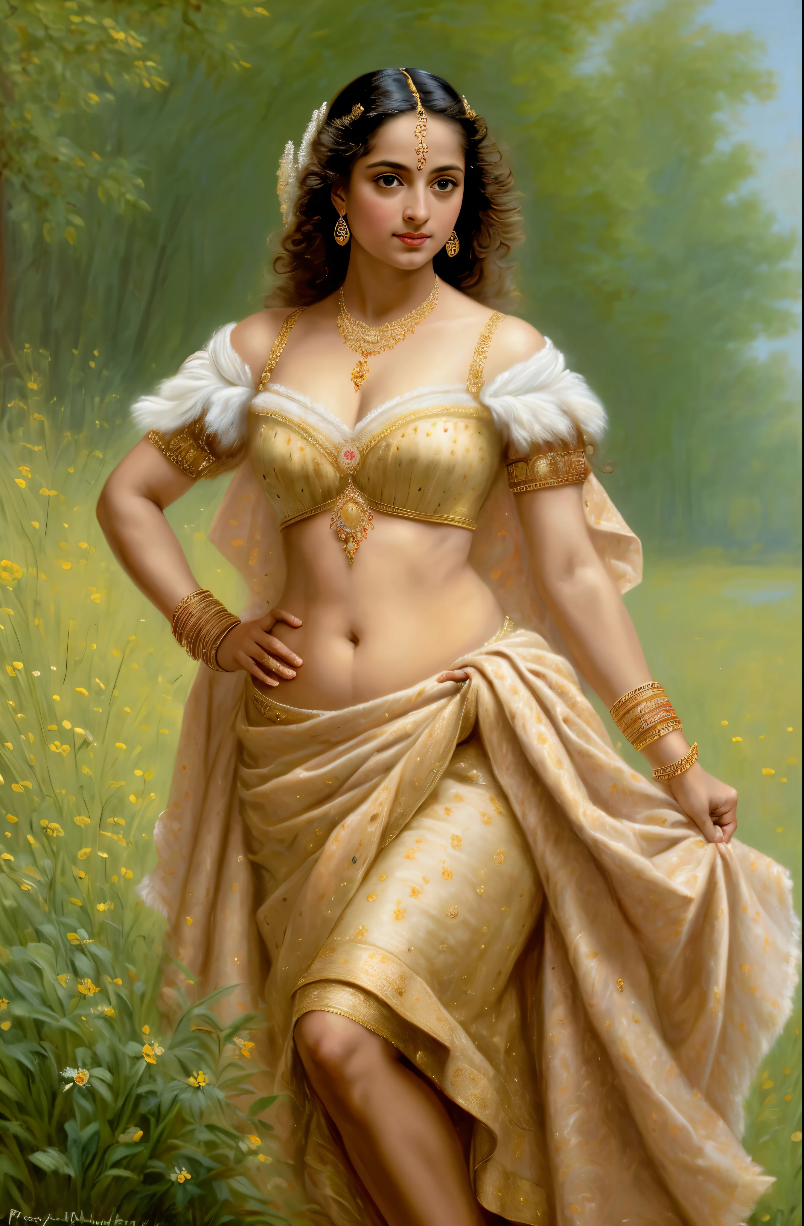 Best quality, highly detailed, masterpiece, Indian princess, Rajkanya, royal clothes, Masterpiece, extremely gorgeous woman, matchless Beauty, portrait, Peter Paul Rubens style, Woman, off shoulder bandeau crop blouse, beautifully styled hair, fluffy hair, middle ages, classicism, andrey atroshenko style, painting, long hair, styled hair, traditional media, realistic, figurative, fine art, detailed Art, oil on canvas, HDR, 8K, original character, high resolution, high detail, focus on the face, intricate, flawless, fluffy hair, Peter Paul Rubens style, By Peter Paul Rubens, sharp picture, no crown