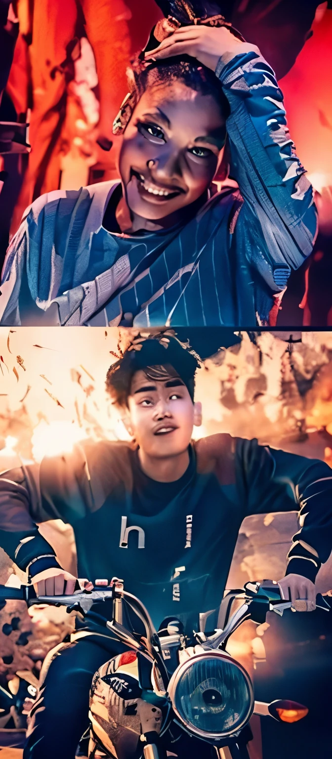 Fantastic boy image with face for ai background