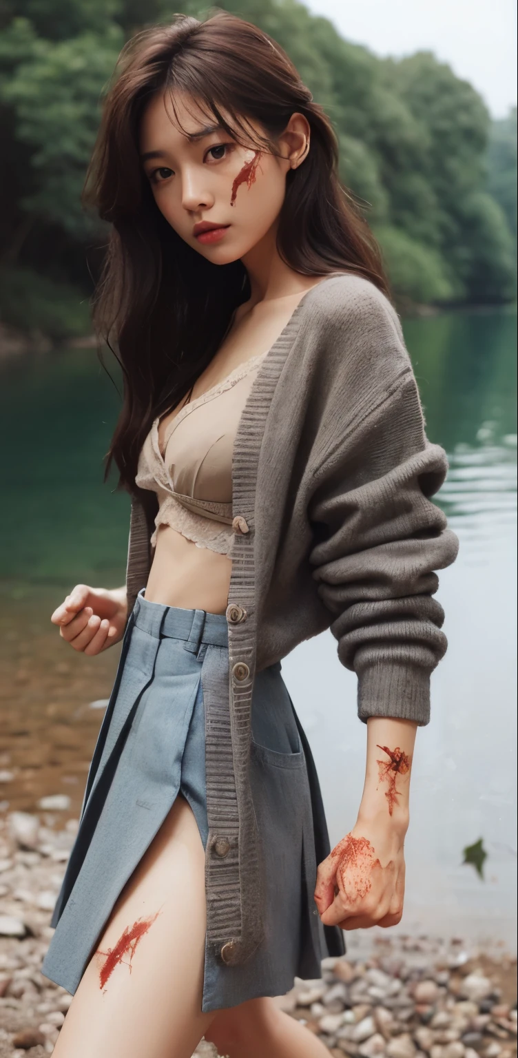 photorealistic、realistic skin texture、scratch