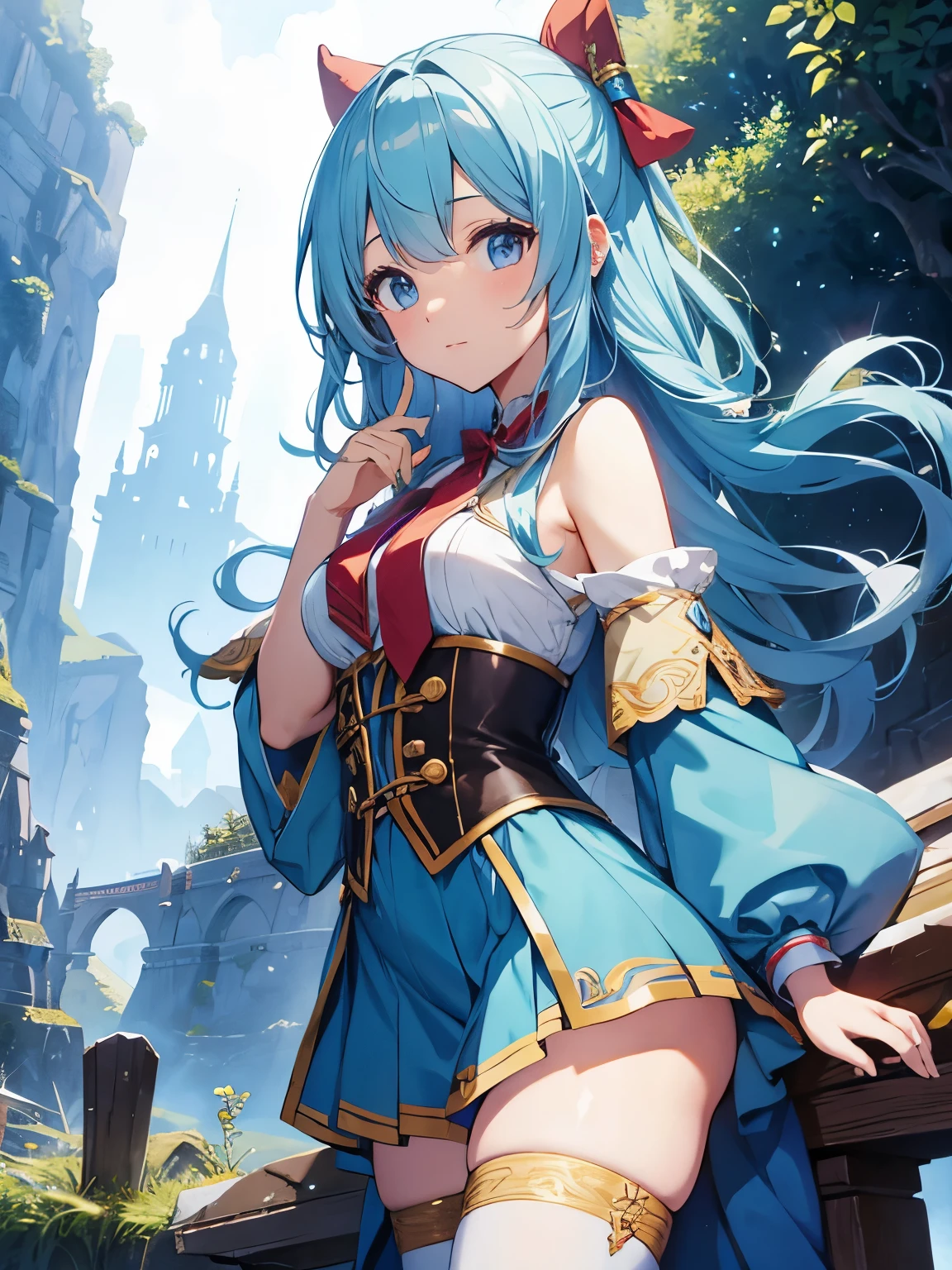 Cute fantasy bard anime girl