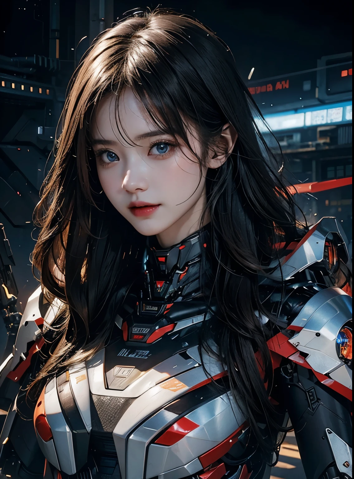 rough skin, Super detailed, advanced details, high quality, 最high quality, High resolution, 1080P, hard disk, beautiful,(War Machine),beautifulサイボーグの女性,Mecha cyborg girl,battle mode,Mecha body girl,彼女は未来的なWar Machineのメカを身に着けています,full body shot