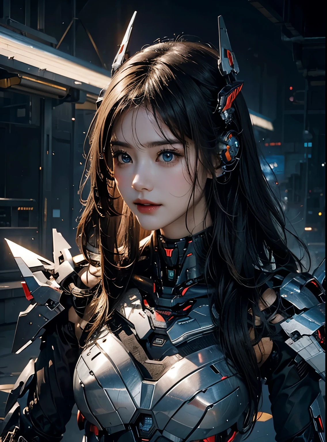 rough skin, Super detailed, advanced details, high quality, better quality, High resolution, 1080P, hard disk, beautiful,(war machine),beautifulサイボーグの女性,Mecha cyborg ,battle mode, With mechanical body,She wears a futuristic,mech,full body shot