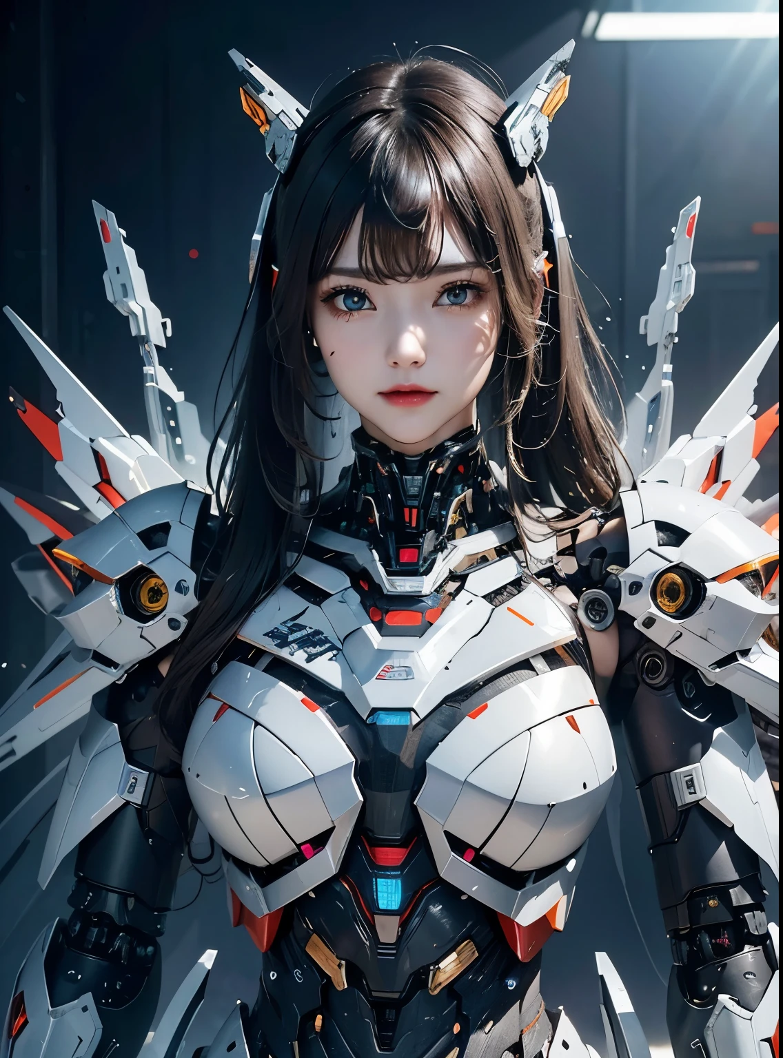 rough skin, Super detailed, advanced details, high quality, better quality, High resolution, 1080P, hard disk, beautiful,(war machine),beautifulサイボーグの女性,Mecha cyborg ,battle mode, With mechanical body,She wears a futuristic,mech,full body shot