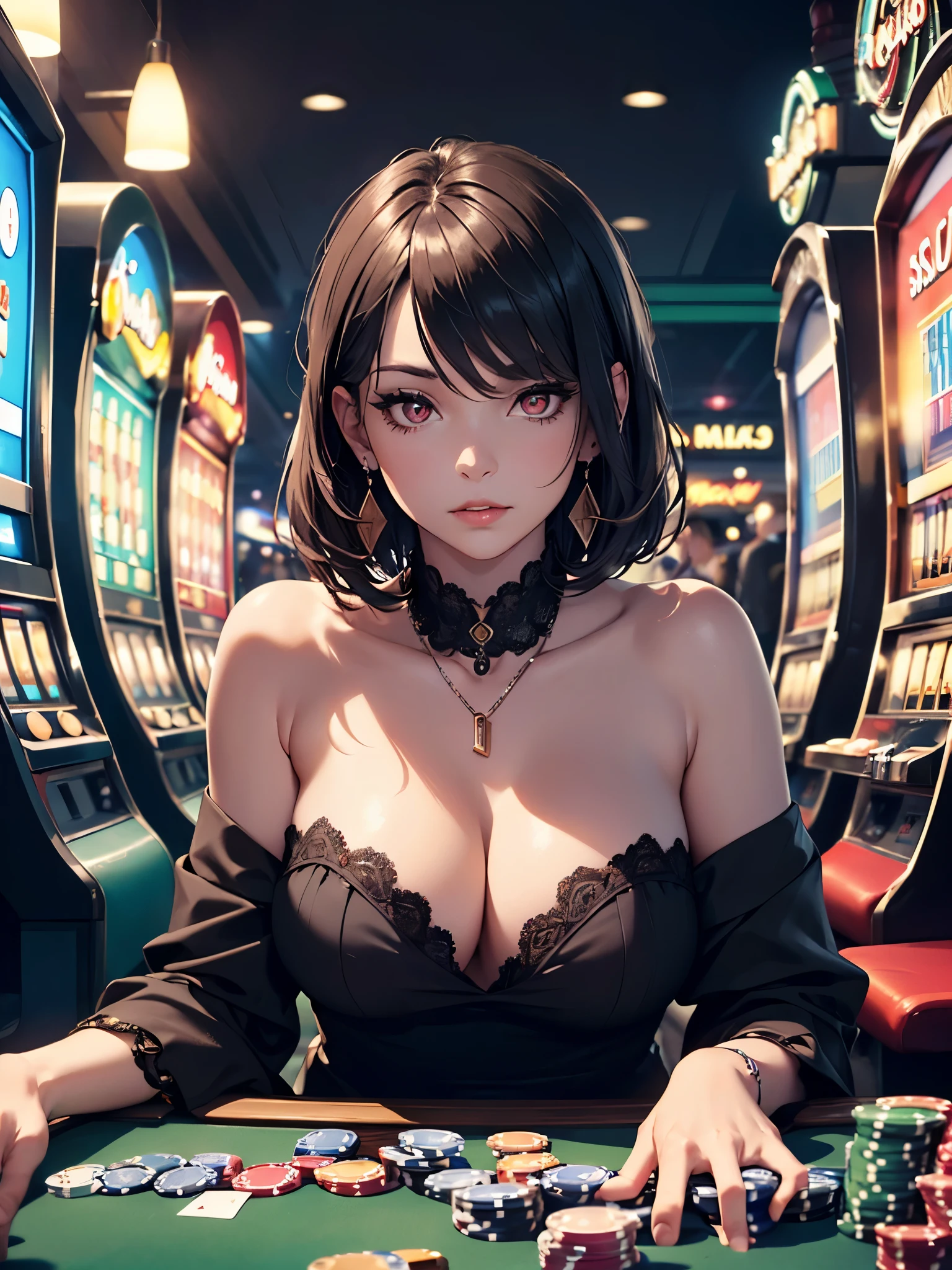 is 6portals trustworthy (best quality,4k,8k,highres,masterpiece:1.2),ultra-detailed,(realistic,photorealistic,photo-realistic:1.37),Ultra HDTV, 8K resolution, Sharp Focus, mature attractive girl,short red hair,beautiful red eyes, detailed eyes, (Detailed eyes and skin), (detailed facial features), perfect anatomy, beautiful figure, Natural cheeks, Glossy skin, (Fair skin:1.2), shiny necklace and earrings, (Glossy lips: 1.4), beautiful detailed lips,black off the shoulder top, (pleated skirt), (sitting on a poker table, one hand playing with hair, second hand pushing chips forward, štraight pose,(lonely face:1.2), BREAK, absurderes, casino machines in background,soft lighting,portrait style,vivid colors,shimmering lights,hustle and bustle of a casino,dark mysterious atmosphere, looking down at viewer, shot from under, medium large breasts, (In a casino), casino machines horizontal, machines in the background, simple background, playing poker, chips on the table, shot from below, shot straight
