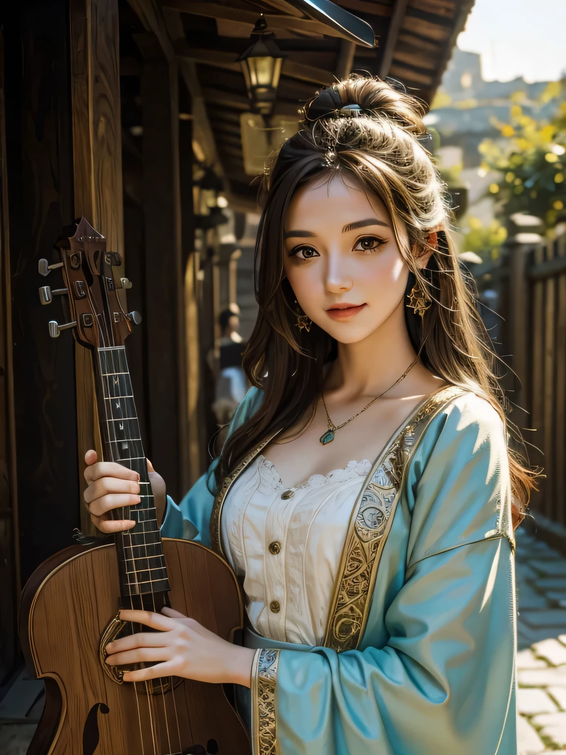 Cute fantasy bard girl