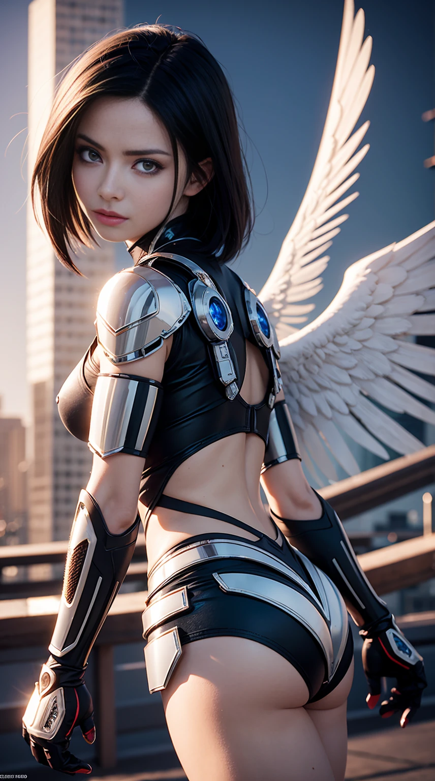 octane render, 16k resolution, realistic, realism, Battle Angel Alita | Translucent transparent  Swarovski-Crystal Cyborg armor , 
Electro-Plasma | Perfect Composition | Ultra-Realistic Ultra-Detailed 
