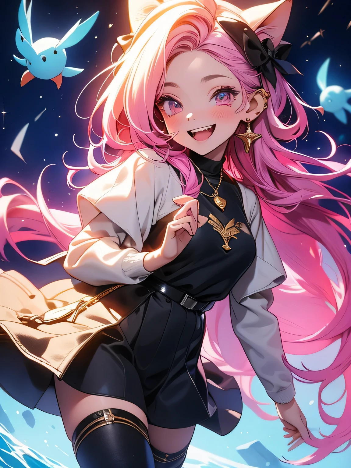 Cute fantasy bard anime girl