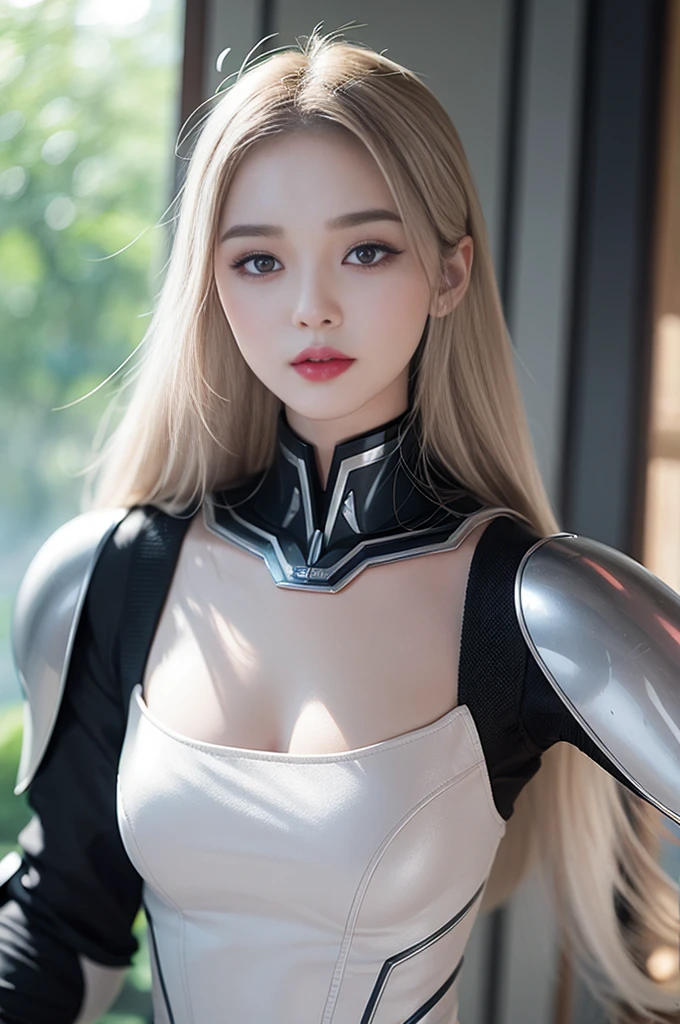 high quality work, realistic works,Super premium graphics,8K high-definition CG works,High quality graphics,High-definition and exquisite CG works,10x pixels,Ultra-fine details:1.1,Advanced technical details:1.1Realistic photo effects,室内灯Light effect果:1.5,Natural light:1.5. Light effect(虚拟灯Light effect果:1.8),ultra high resolution ,transparent hair,High detail hair(Premium hair details:1.1)clear eyes,Double eyelids look good,sharp eye makeup, Create exquisite eyelash makeup, Thin eyebrows, Super detailed eyes,high nose, cute red lips, rosy cheeks, With delicate makeup on her face , pretty face, Perfect face proportions,(Advanced facial details:1.1), female artwork,full body view,Astonishing,Today's eyes are bright and well-sculpted women,Wear a futuristic suit,Hold a sword and a sword, 可爱的robot girl, Mecha cyber armor girl, Beautiful white girl robot, female robot body, perfect android girl, Perfect anime robot woman, 美丽的robot girl, robot girl, Robot - Girl with Silver Hair, Armor girl red, Beautiful and seductive woman