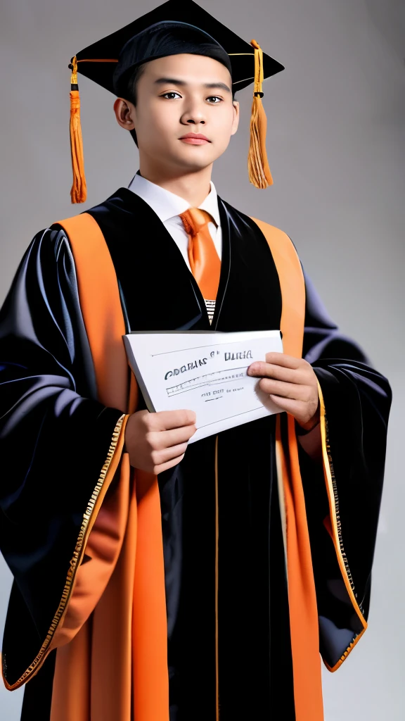 One wearing graduation gown、man wearing hat and gown, Wear academic gown, graduation photo, wearing black robe, wearing a robes and neckties, academic clothing, orange dress, wearing black robes, wearing dark robe, dressed in a black robe, robed renaissance scholar, wearing a robe, scholar, Wearing a judge&#39;s robe, wearing a robes, wearing robe