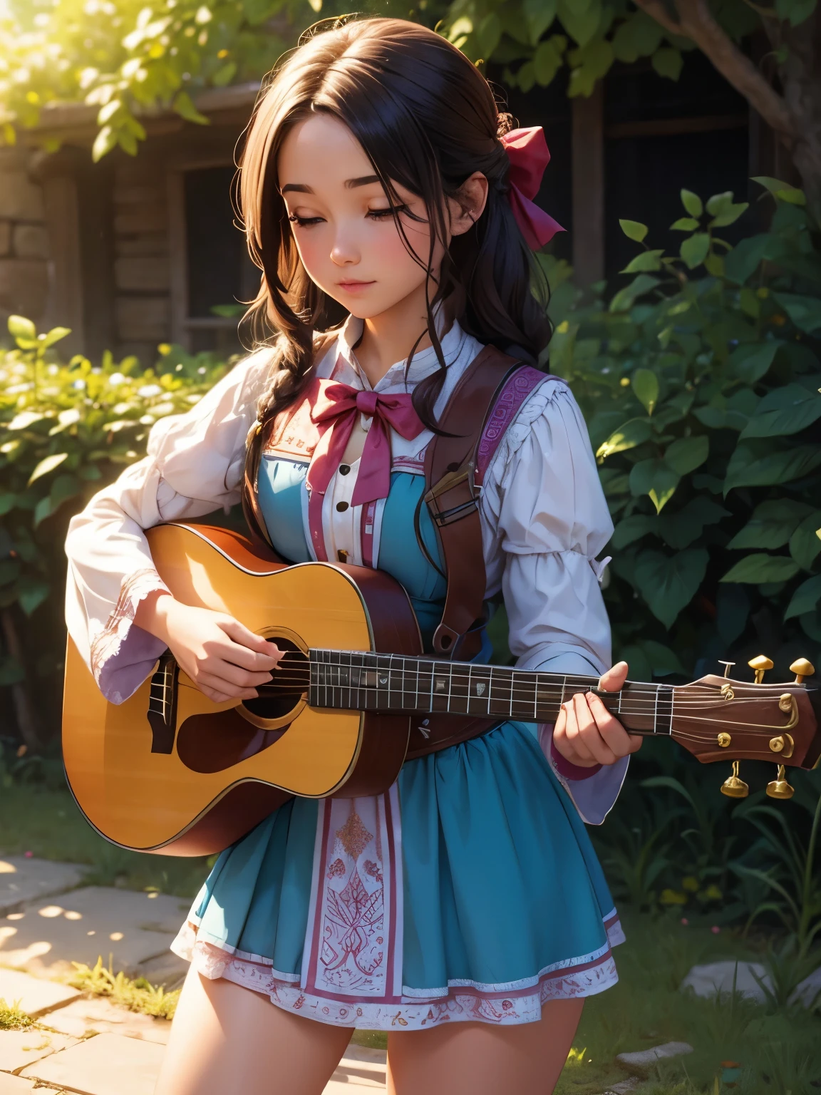 Cute fantasy bard girl