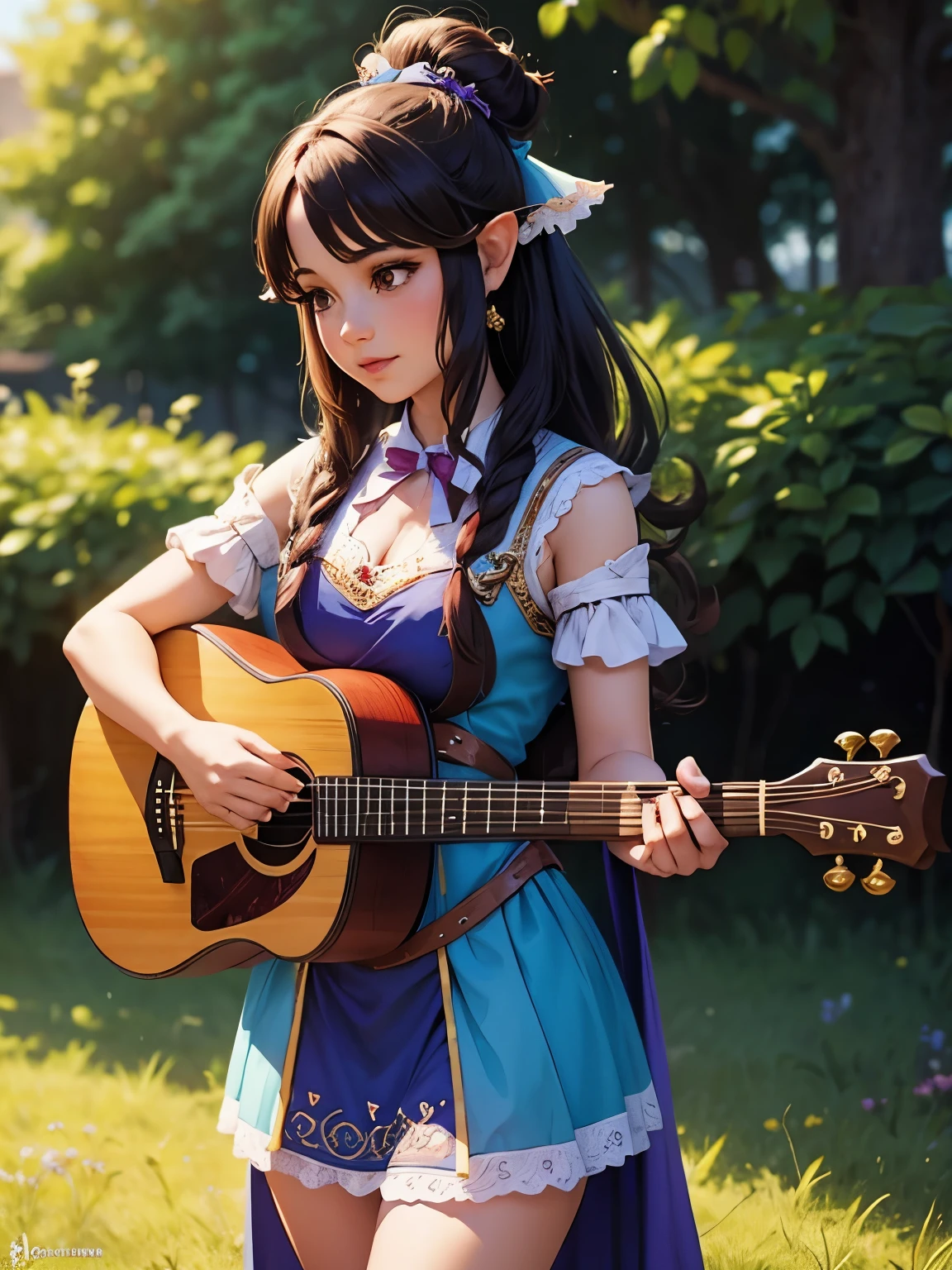 Cute fantasy bard girl