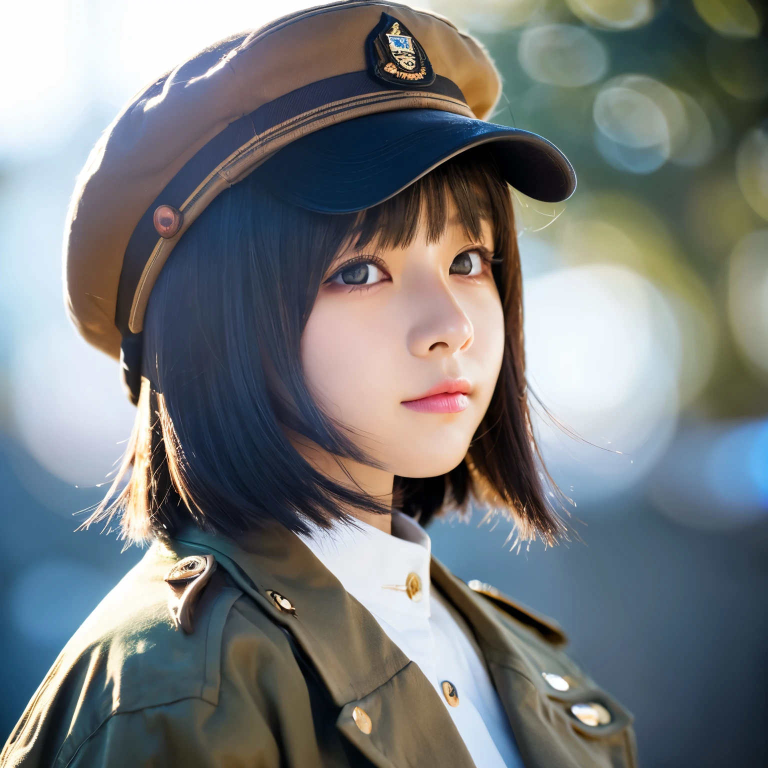 ikuta_erika, japanese, 1girl, coat, hood, jacket, ((duffle coat)), down jacket, lips, lipstick, plaid, plaid_skirt, realistic, skirt, solo, standing, best quality, photorealistic, masterpiece, 8k, high res, solo, (((woman))), (medium breast), ((looking at the viewer)), (looking at the camera), (short hair), (professional lighting, bokeh),top angle view, extremely detailed face, fashionable and trendy atmosphere, japan, street, park, river, pool, fourtain, sakura, sakura blossom, ((daytime)), (portrait:0.6), seductive smile, gorgeous, floating hair, (light particles, lens flare, glowing particles:0.6), (dynamic pose:1.2), soft lighting, brown hair, full body, square face, mature face, smile, teeth, camera, obvious mole_under_eye, skin blemishes, cheekbone <lora:IkutaE:0.9>