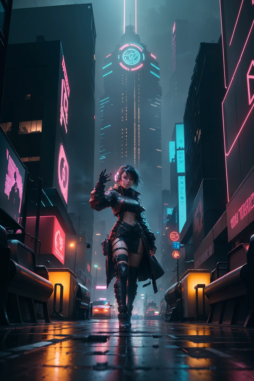 In the gritty heart of a cyber punk city, a breathtaking spectacle unfolds. Neon lights flicker and dance across the rain-soaked streets, reflecting off the slick surfaces of high-tech builds. The air is electric with excitement as the citizens gaze upwards, their wide eyes transfixed by a wondrous sight. The multiverse, once a mere whisper in scientific circles, has now burst open in the sky, its intricate detail on full display in a stunning 9:16 definition. The sprawling cityscape - a blend of vintage industrial structures and sleek, futuristic designs - serves as an awe-inspiring backdrop, casting long, dramatic shadows over the