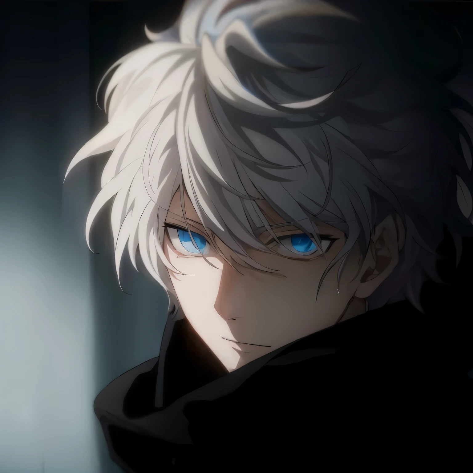 Anime character with white hair and blue eyes staring at the camera, Tall anime character with blue eyes, Komaeda Nagito, Primary animation visuals, male anime characters, Sikwe, Hajime Yatate, Komaeda Nagito from danganronpa, anime handsome guy, key anime art, Today’s recommended anime is still, Handsome guy in the art of slaying demons