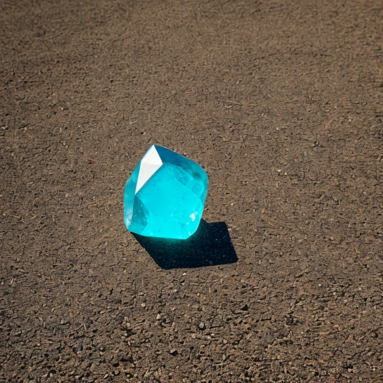 Low-resolution, blurry shot of a dull crystal sculpture in the shape of phoenix discarded on a barren dirt path. The sculpture is chipped and cracked, with iridescence colors . The background is a dull gray, and there is sunlight to create vibrant effects. The overall image is bleak and depressing, suggesting the end of spring and the absence of hope