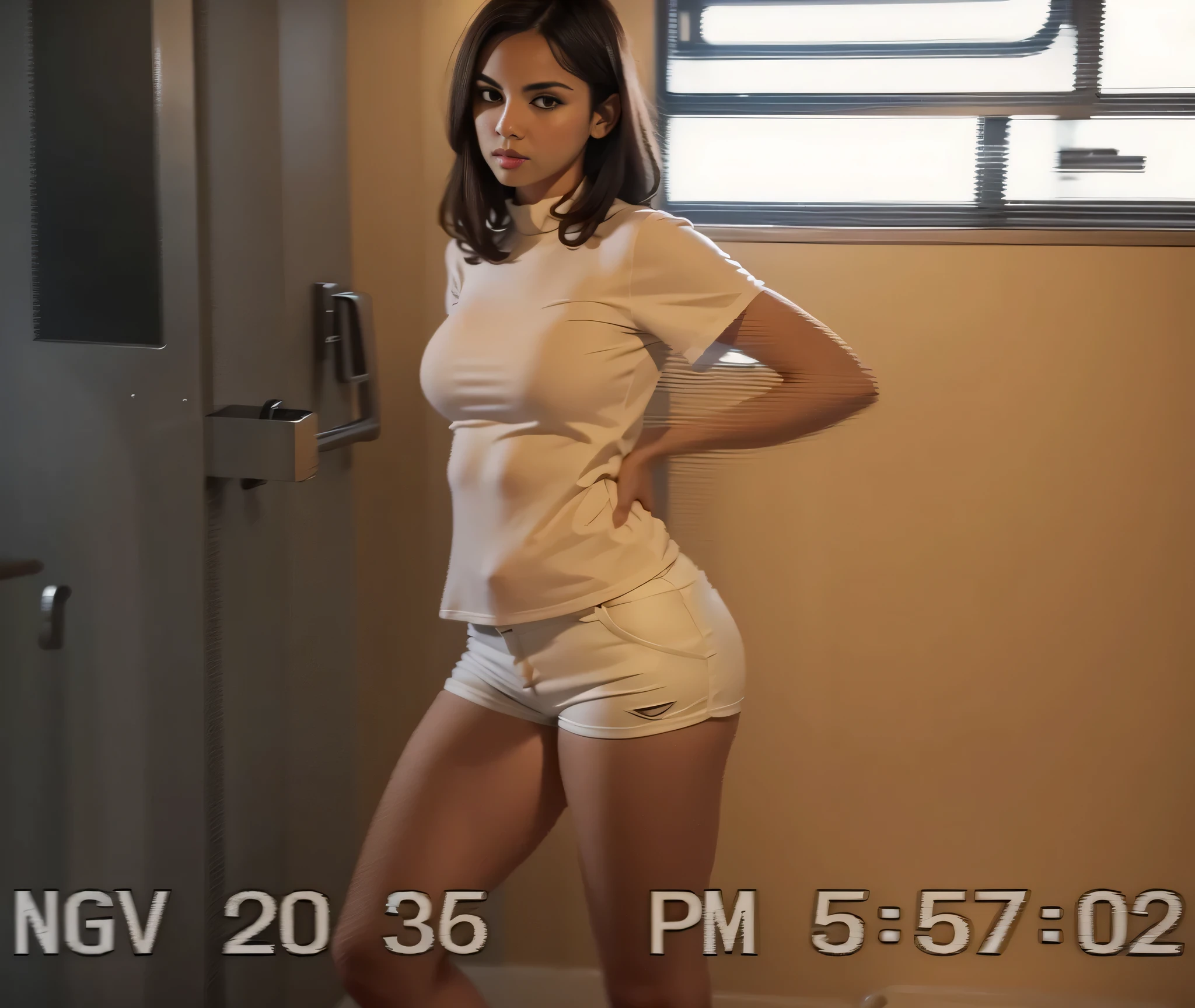TopQuality 8K UltraDetailed Masterpiece(ProfessionalPHOTO:1.37), ExtremelyDetailed(Office Ladies), Gigantic Cleavage, Undressing ((pull down panties:1.28)) ((panty pull)) (wearing a skirt:1.2), Dusk {Rocker Room | White Shirt | Blood Stained panties | Red Shoes}, (Acutance:0.8)(Luminism), Specular reflection, Starry Colorful Particles