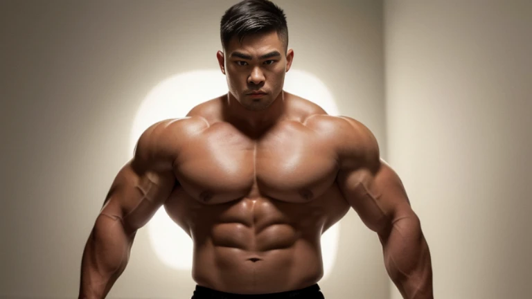 (Highly detailed 8K wallpaper), asian man, muscle worship, fold your arms, On the playground, baseball uniform, high detail, very short hair, skin head, Circular cut, very large and strong body, bulging muscles, muscular, very large pectoral muscles. Very sexy abs, legs are muscular, Toned figure, brightens oily skin, muscular, Tank top, T-shirt, long shot, wide shot