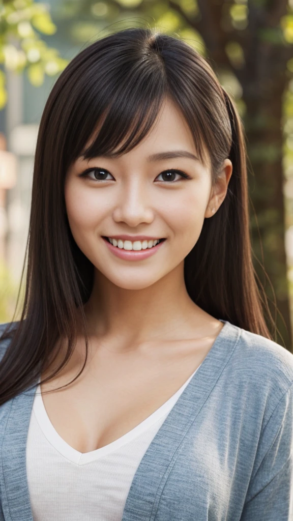 ((Highest quality)), ((masterpiece)), (detailed), Japanese, Age 25, Beauty, Front face, sexy,Face close-up,smile,Long Black Hair