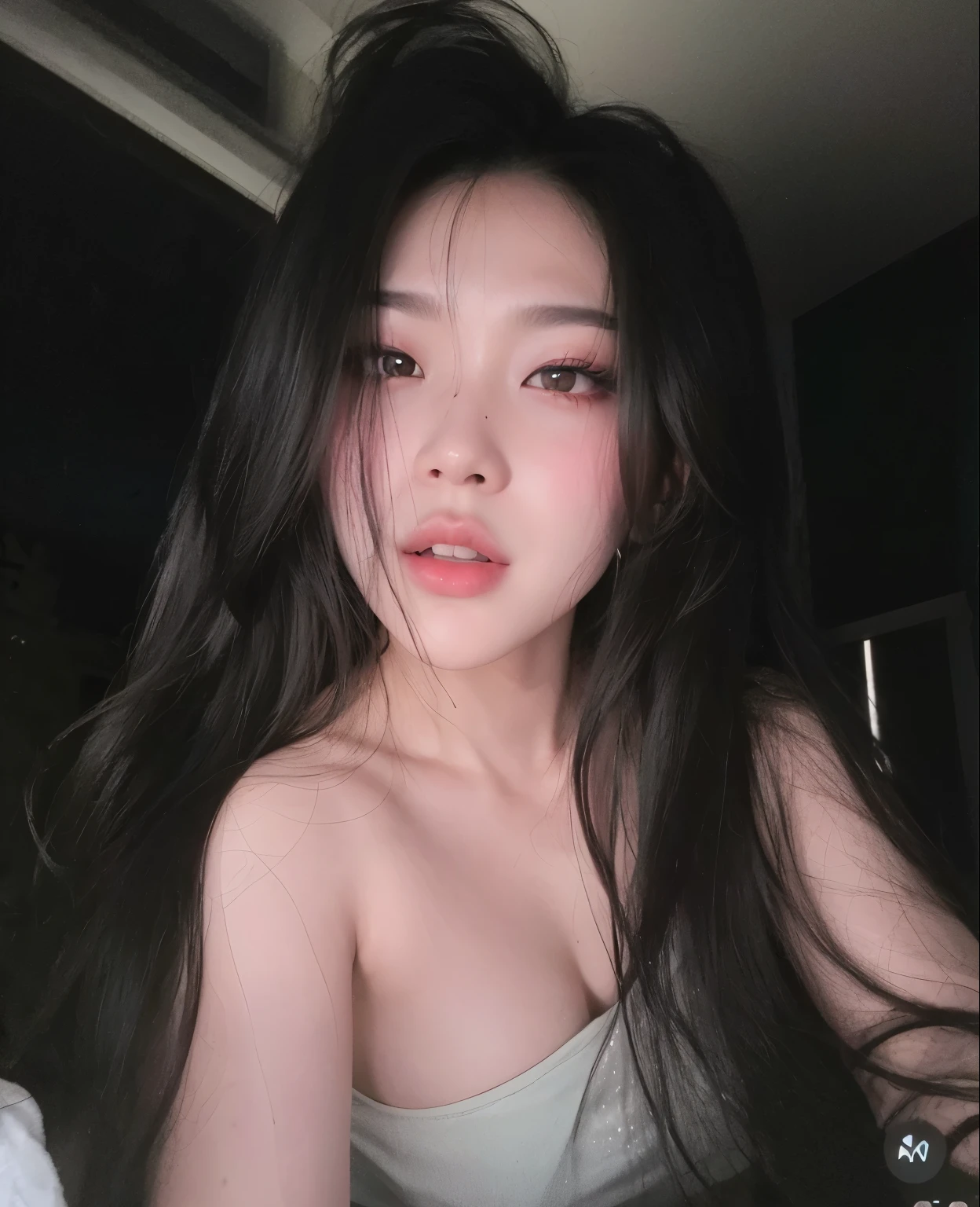 arafed asian woman with long black hair and white makeup, asian girl, an asian woman, beautiful asian girl, 18 years old, asian face, asian women, asian features, xision wu, korean girl, belle delphine, asian girl with long hair, blackpink jennie, chinese girl, soft devil queen madison beer, beautiful asian woman, asian woman, joy red velvet