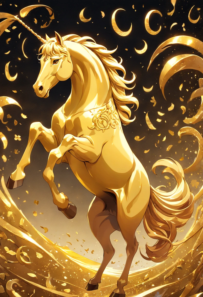 Golden horse made of Arabic letters
