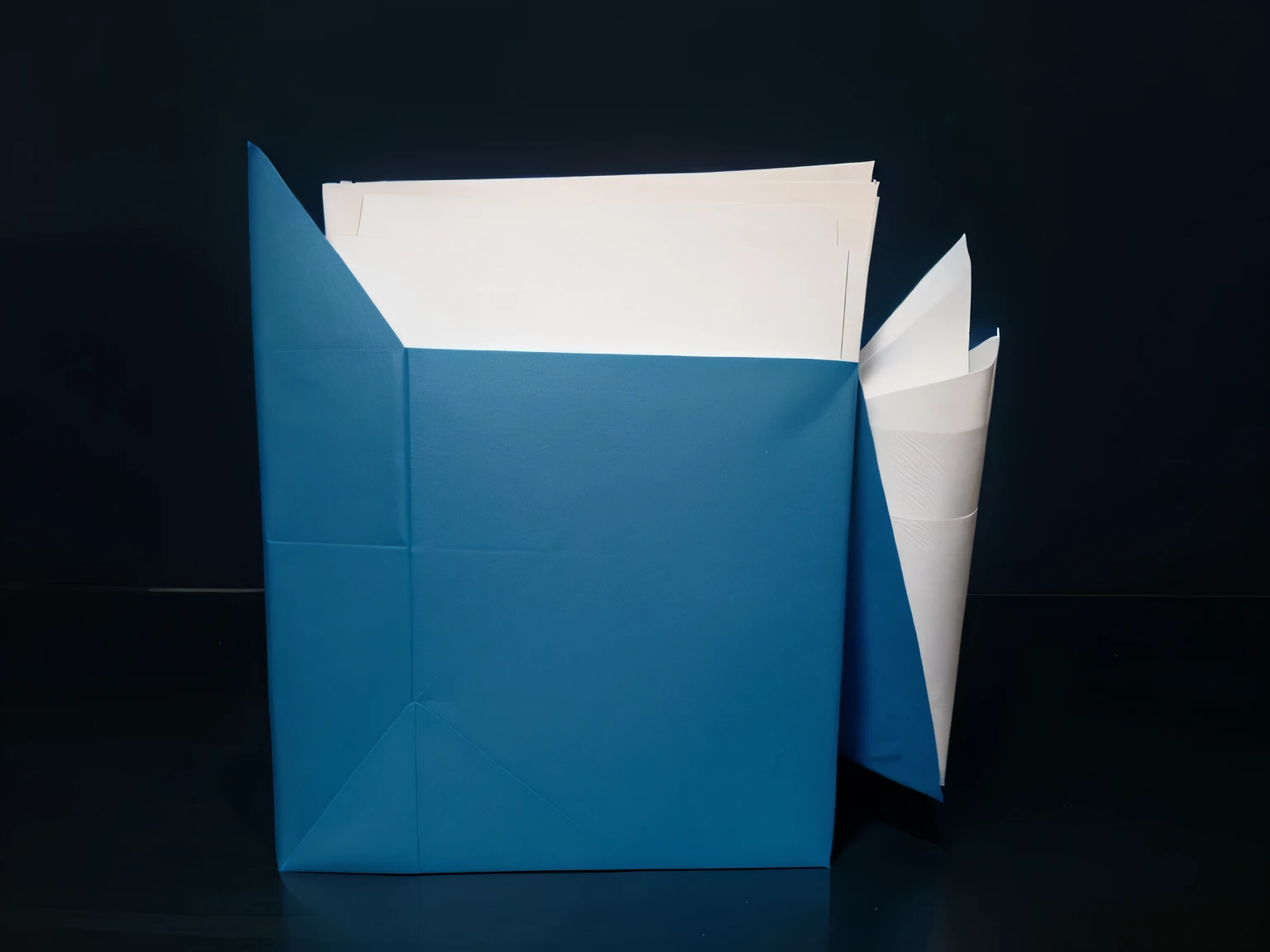 blue paper full open