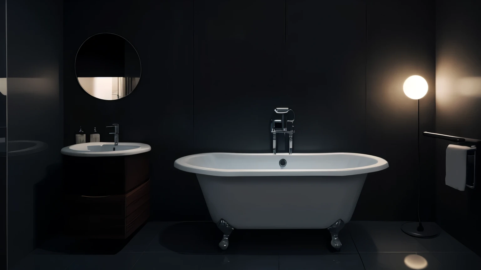 bath、dark atmosphere、Bathroom