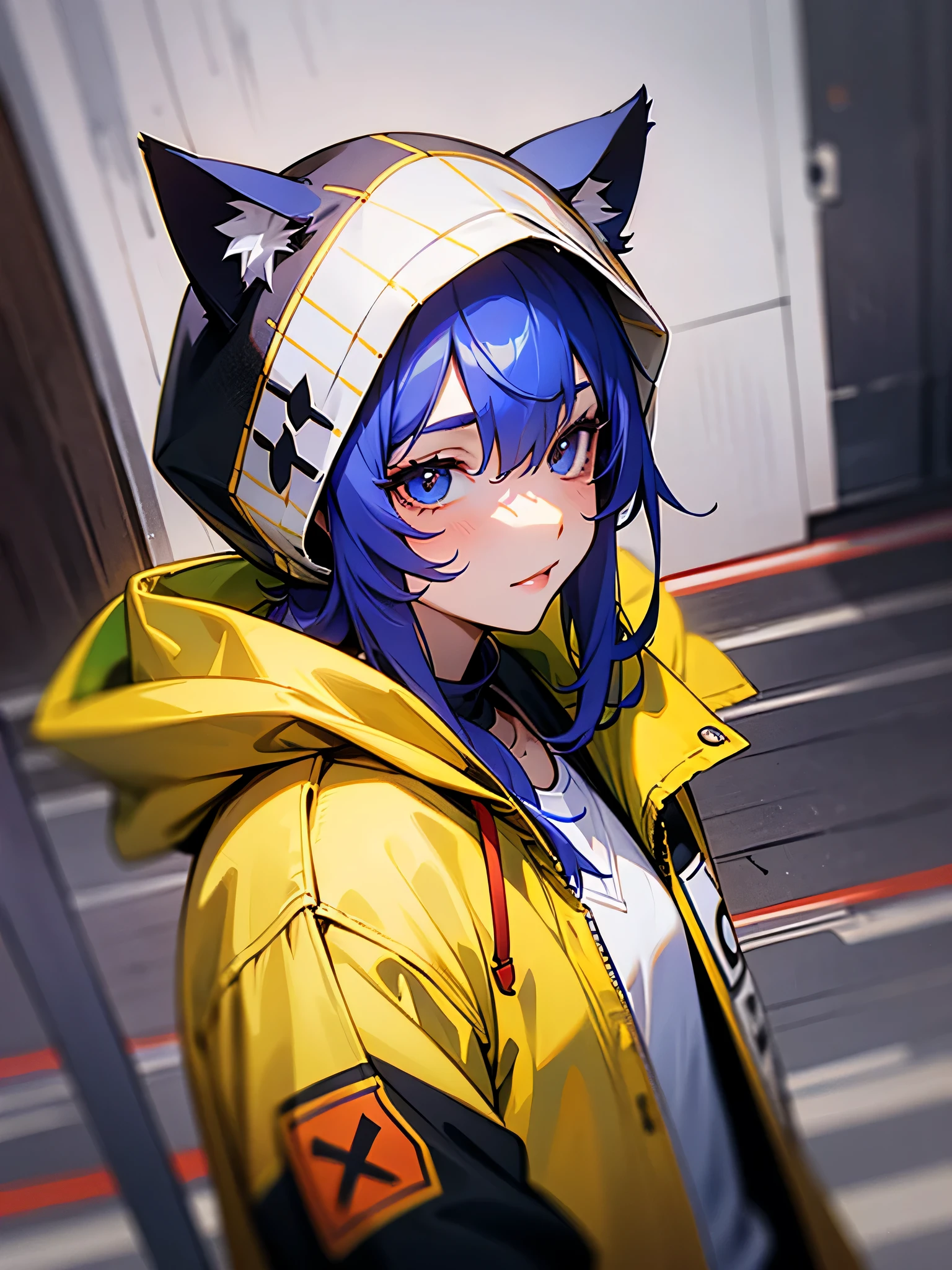masterpiece, male,one person,Cat Ear Hoodie,ムラムラ,shoot from above,(upper body),background park