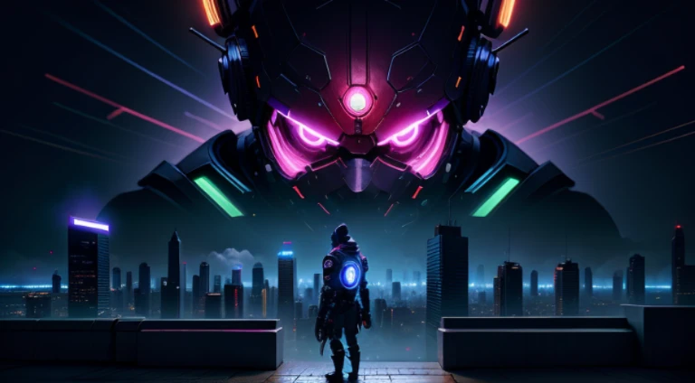 night cyberpunk,glow lights,big scene,no peple,best quality,masterpiece,