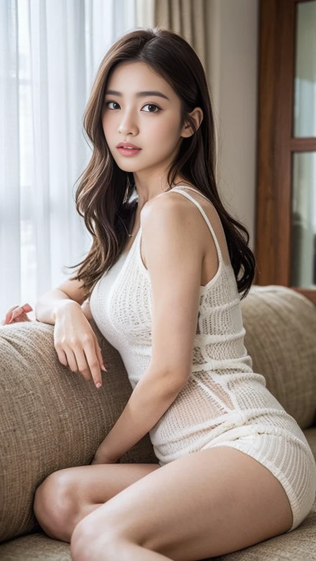 dark brown hair、light brown eyes、Japanese actress face、 lady、I'Iは彼とIが好きです'I'Iは40歳くらいです.、(intricate details:1.2)、(which one is the top?:1.4)、 (ultra high resolution:1.2)、ultra high resolution、(finely tuned)、(detailed facial features)、nffsw、8K resolution、D cup size breasts、long hair、Bright bathroom with sunlight shining in、big window、luxurious space、relax、、,full body photo、head to toe shot、beautiful feet、red off shoulder knit、beautiful feet、A refreshing room filled with sunlight、she, loose household items, (plant:0.8), center of fashion, extreme details, very detailed, realistic, hourglass body, obscene pose,、、I cry a lot、tears、person on the left、white wall、white floor、diagonally from below、raise your chin、put your butt against the wall、relaxした表情、Pose of Weakness、(auraroid photo:1.2)、from outside the window、transparent pictures、