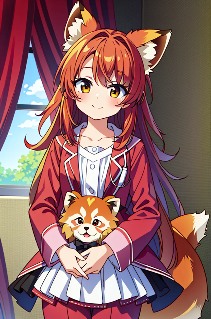 (masterpiece, 最high quality, Very detailed CG, intricate details: 1.2), 8k wallpaper, masterpiece, 最high quality, Awards Exclusive, high quality, Super detailed, high detail, rough skin, cute, UHD, anatomically correct, pixer style, (A cute Red Panda Wearing doctor's Coat: 1.2), doctor, happy sweet smile. fairy tale, bright colors, Natural light, face focus, simple background
