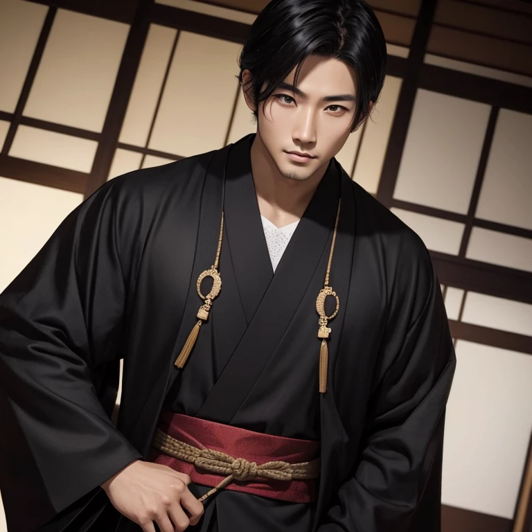 Handsome Japan Man, black hair,double eyes