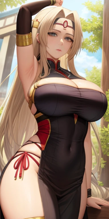 Tsunade, huge breasts, alone, permanent, corne thata_MiNatary_,, masterpiece, best qua thatty, Detailed face, delicate eyes, high resolution,