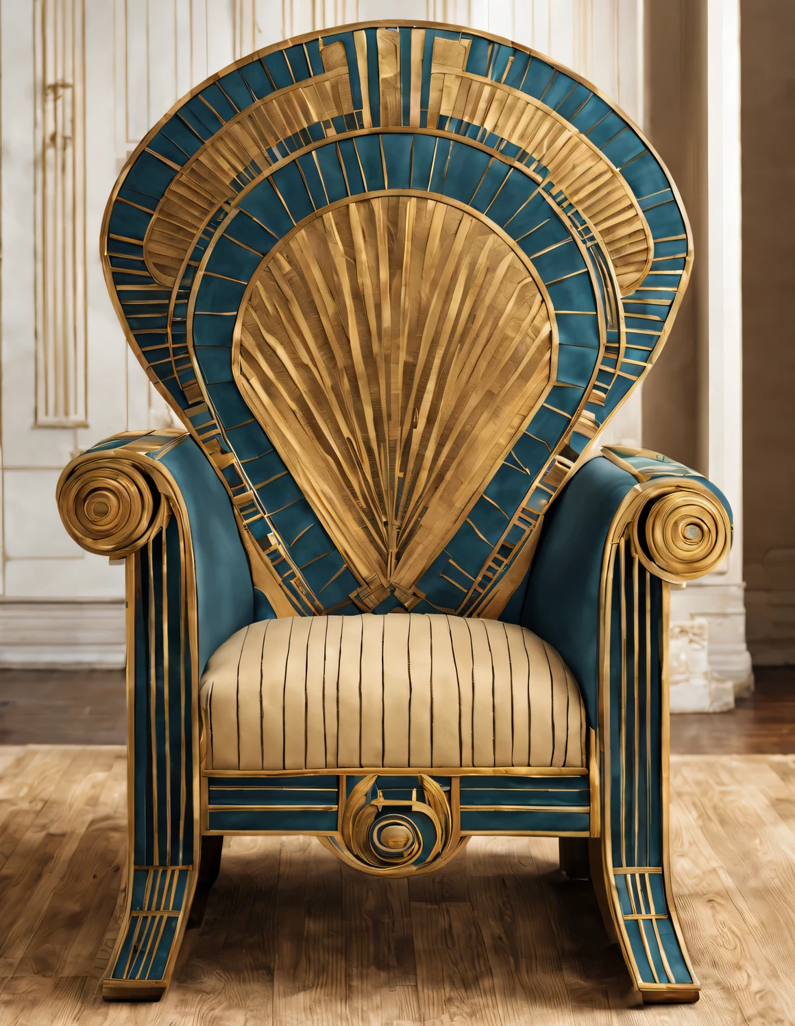 an art deco , a chair,ancient egyptian style