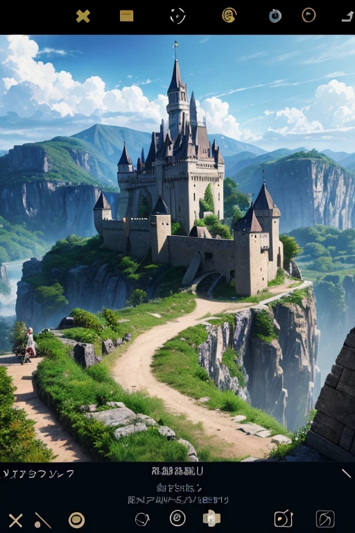 (best quality,4k,8k,highres,masterpiece:1.2),ultra-detailed,(realistic,photorealistic,photo-realistic:1.37),castle scene with a group of people sitting on the grass,anime scenery of a castle, screenshot from an animated movie, screenshot from "Black Clover", (castle in the background), screenshot from a 2012 anime, anime scenery, screenshot from an anime movie, adventurer exploring a ruins at dusk, opening scene in an animated movie, in an animated movie, castle setting