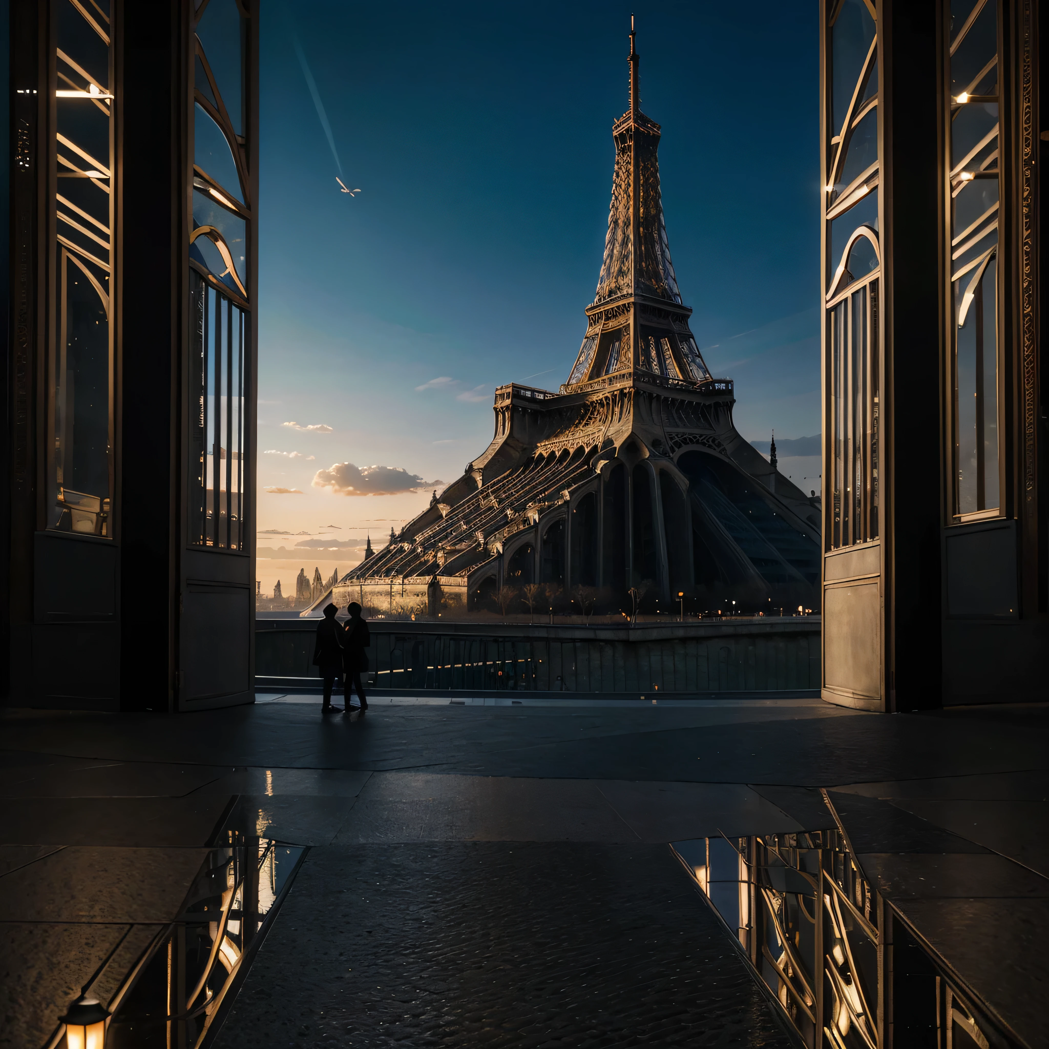 Adentre uma Paris futurista onde ecos do passado ressoam neste impressionante NFT. 'Quasimodo in the City of Lights' une eras, mixing the iconic Hunchback of Notre Dame amidst two Eiffel Towers. A glimpse of a future where history intertwines with innovation, evoking a surreal harmony between Parisian heritage and the world of tomorrow