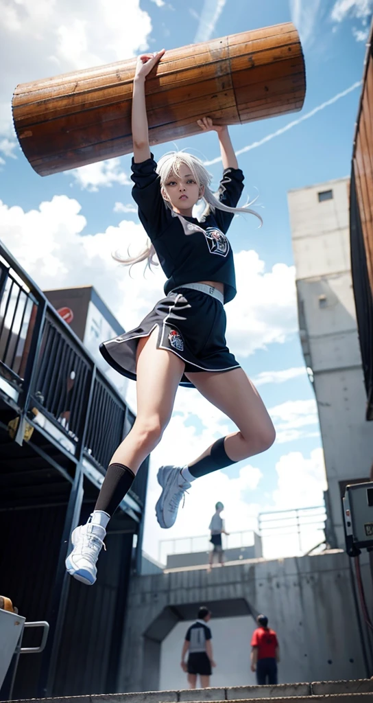 (Create a photo-realistic masterpiece with 16k resolution, HDR level set at 1.3, and absolute clarity at resolution:1. Achieve ultra-detailed perfection with a fine detail setting of 1.1. Professionally color grade the image for a cinematic and visually stunning result.),
BREAK
(A Japanese high school girl in the track team is jumping over hurdles with a very hard working expression on her face. Dynamic and dynamic scenes. High quality Japanese sports manga.:1.6), 
perfect anatomy, (perfect fingers, perfect hands:0.6), 
BREAK
(Background is a track and field, depth of field:1.3),