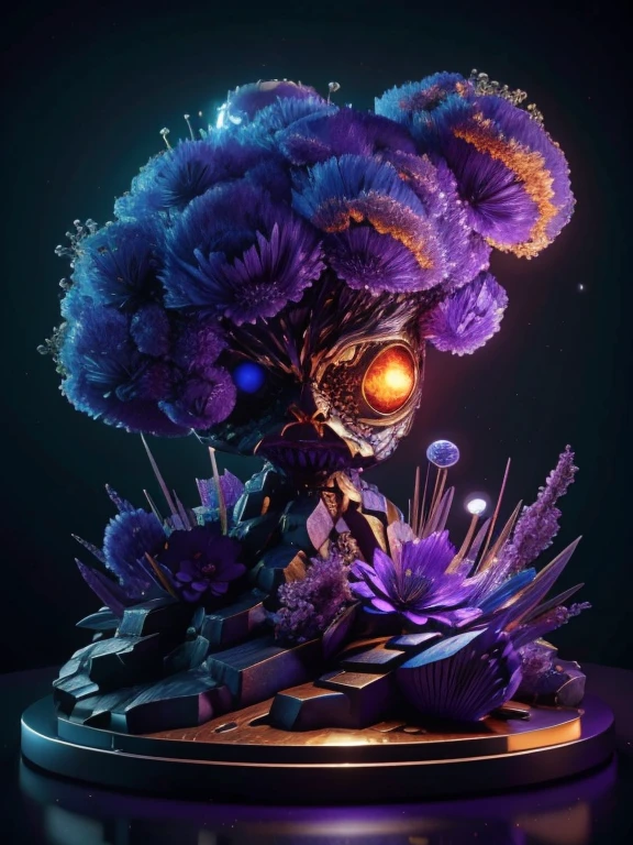 Incredible and spectacular scenes, ((high quality)), ((detailed)), ((fantasy)), "purple plasma brain, purple plasma body, realistic, best quality, 4K, flowers trapped in blisters at the top realistic, (handsome ager and beautiful girl hugging and kissing), full body portrait", image quality (3D rendering effect) , exquisite details,