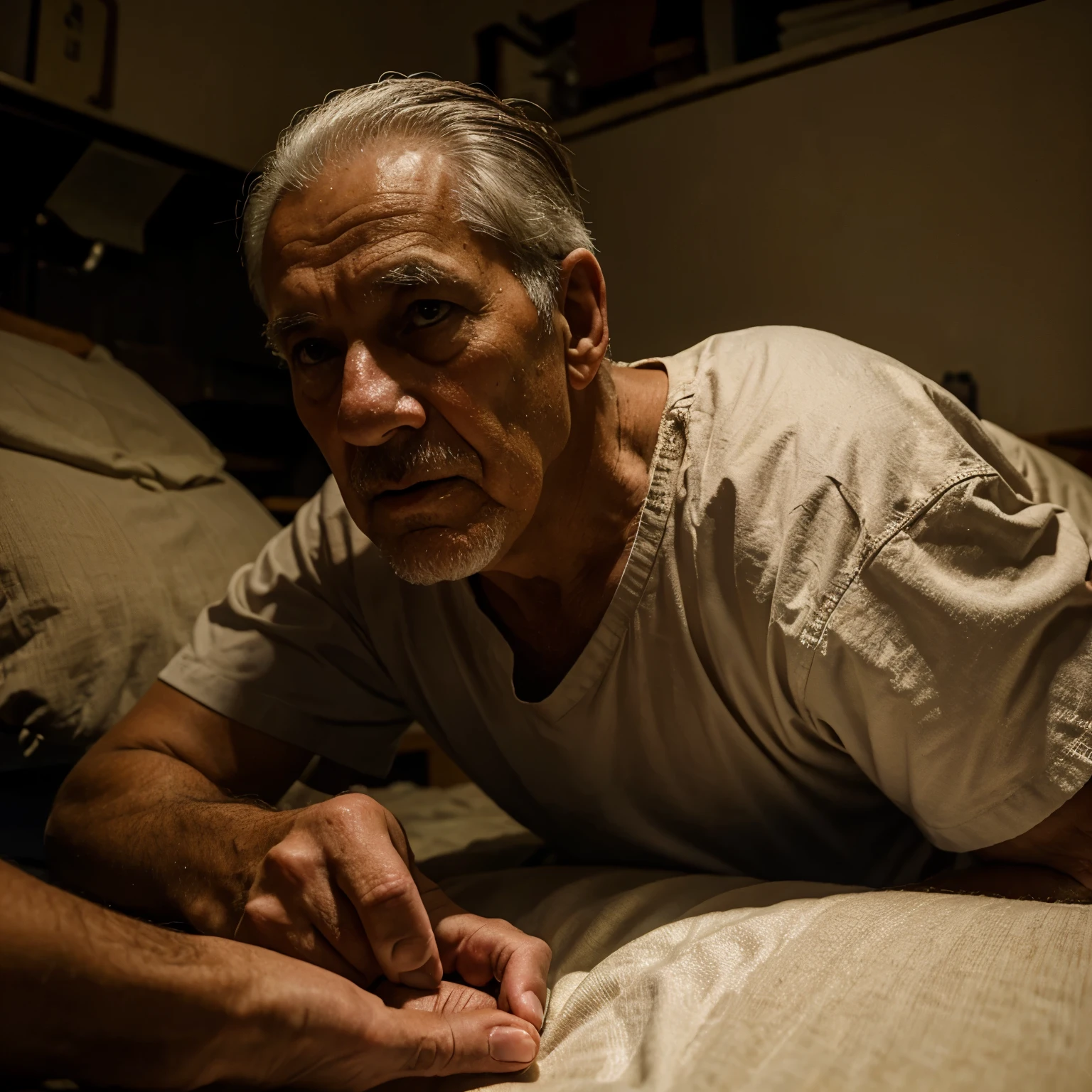 An old man watching a birth of a