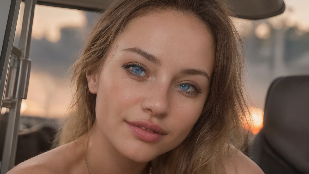 Jolie belle blonde avec pull jaune (partying in a hatch at sunset), highly detailed, , visage innocent, naturally blonde hair, yeux bleus, high resolucion, шедевр, Meilleur Qulaity, intricate high detail, highly detailed, mise au point nette, detailed skin, realistic skin texture, texture, detailled blue eyes, professionnel, 4K, sourire charmant, prise avec Canon, 85 mm, Light depth of field, Kodak Vision Couleur, perfect fit body, extremly detailed, photographier_\(ultra\), photographierréaliste, Realstic, Post-traitement, maximum details, roughness, real life, ultrarealistic, photorealism, photographie, 8K UHD, photographie