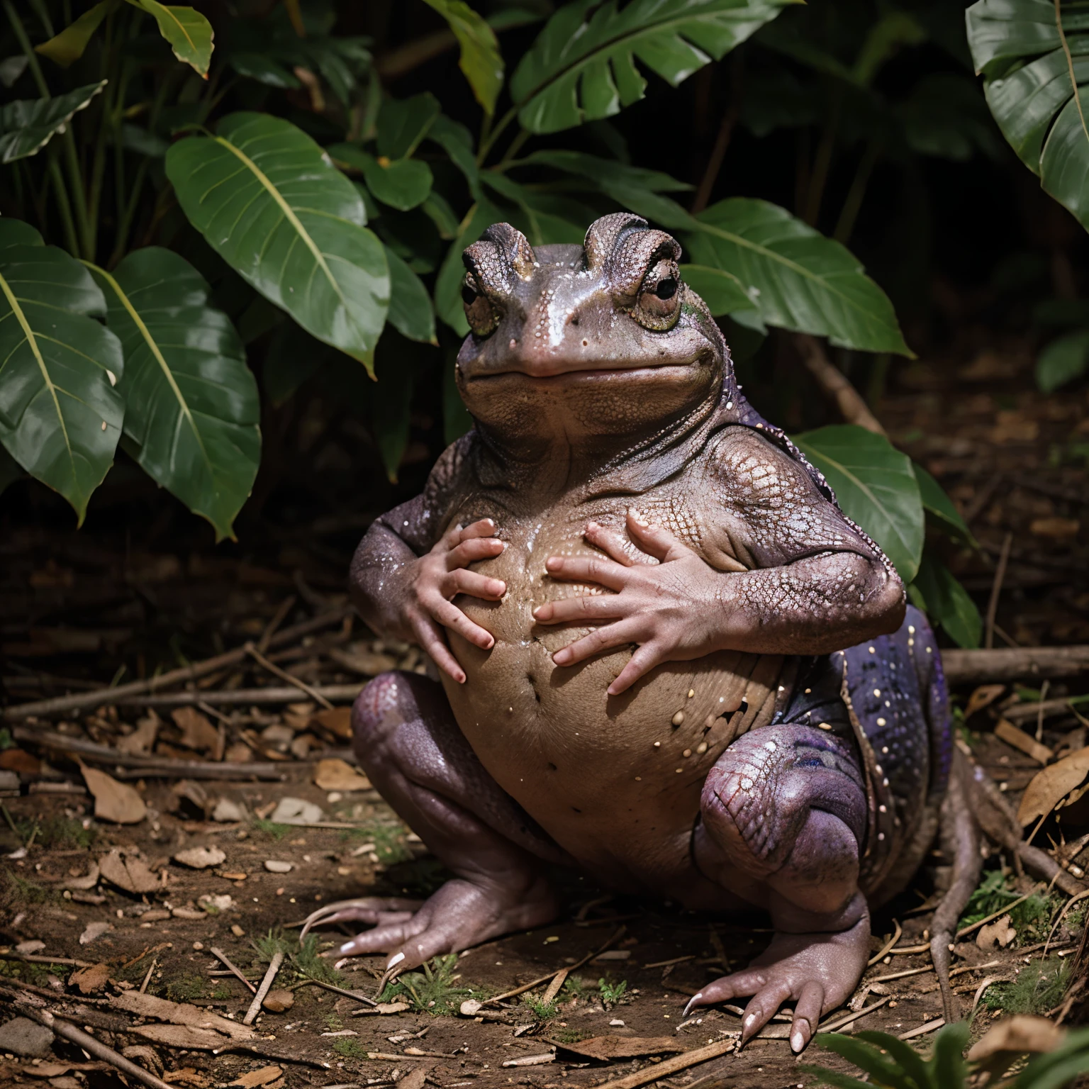 grenouille arboricole souriant debout face à l'observateur 