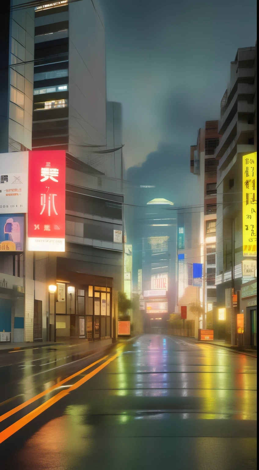 street in tokyo, rural, poor raining, cyber, cyberpunk，obra-prima，proporcional，o detalhe，trends in Art station，linda iluminada，realisticamente，