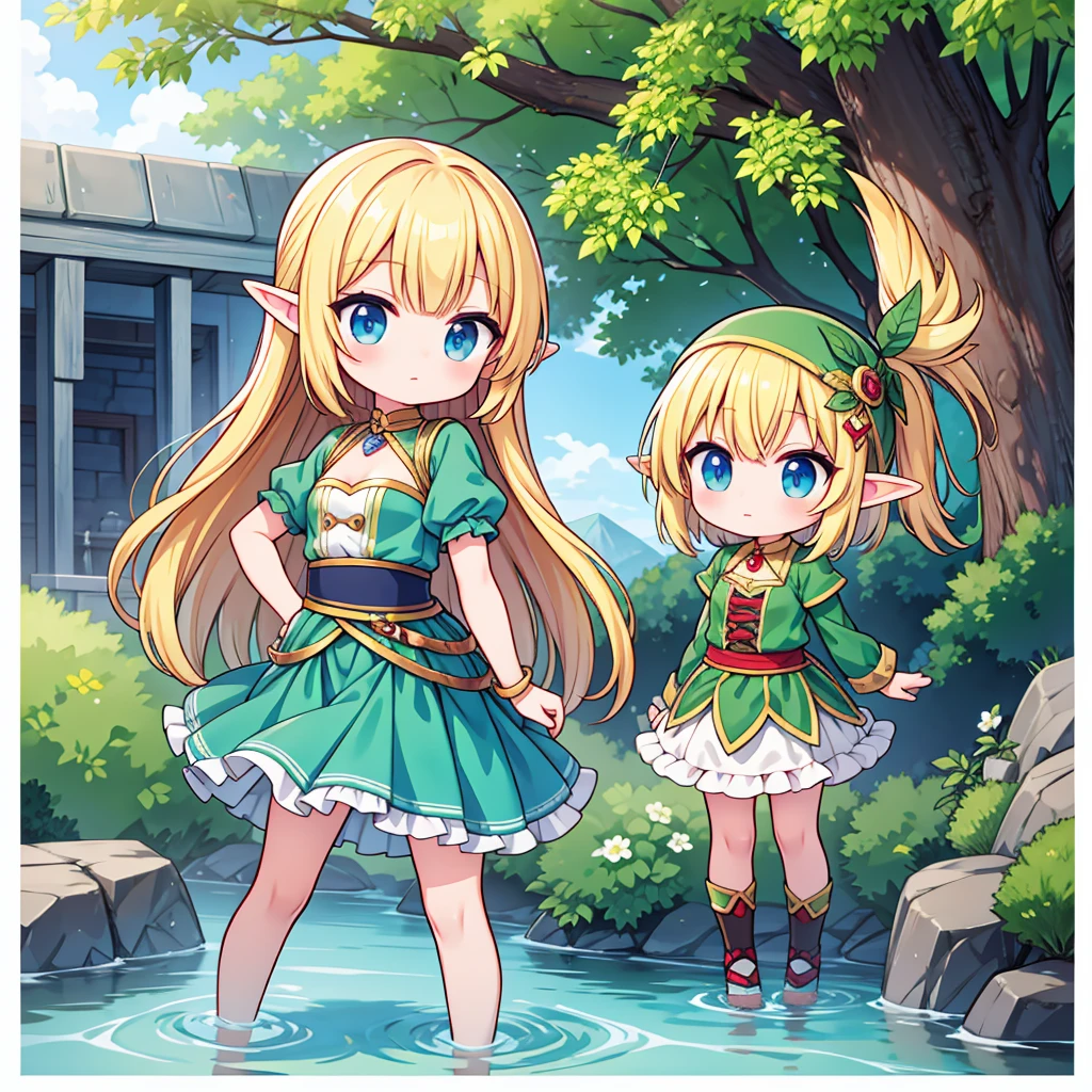 chibi elf girl warrior