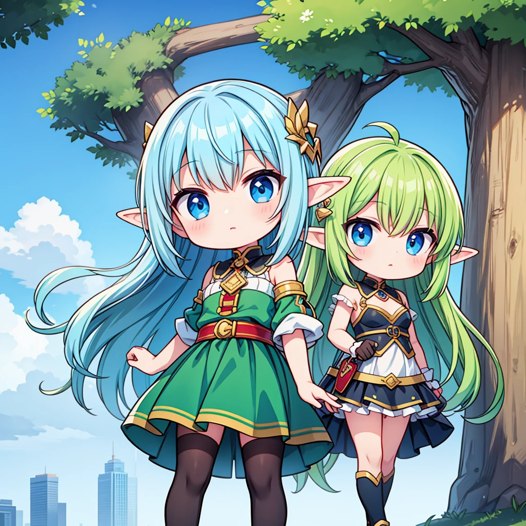 chibi elf girl warrior