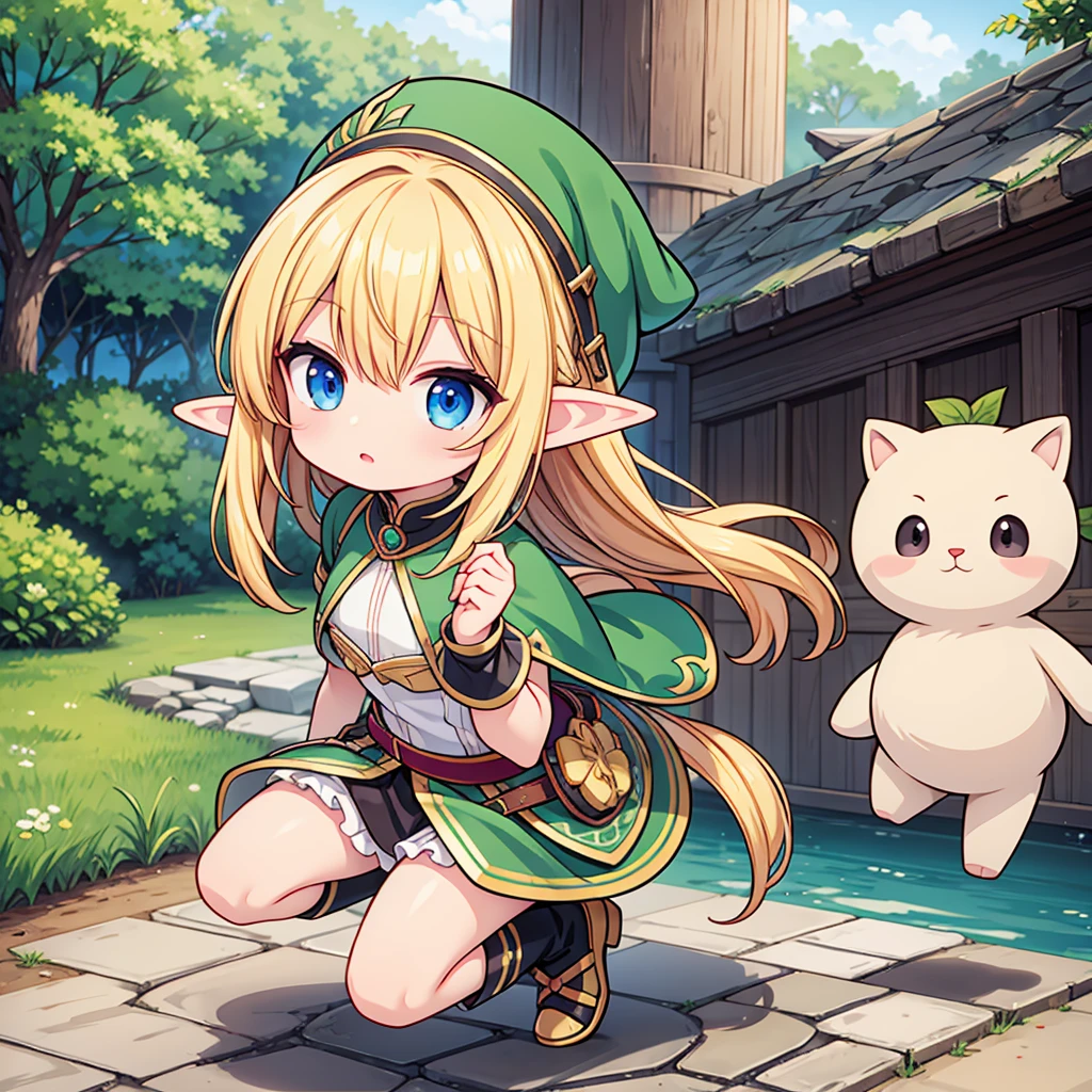 chibi elf girl warrior