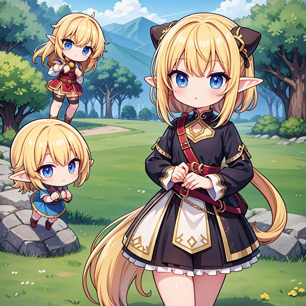 chibi elf girl warrior